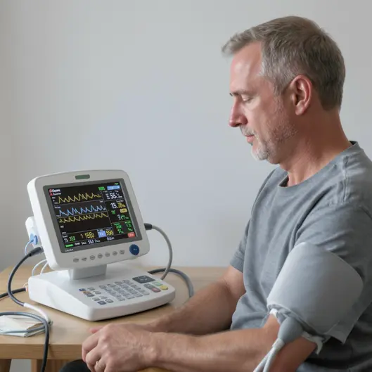 Hình ảnh tách trà hoa cúc đặt cạnh máy tính, tượng trưng cho thói quen chăm sóc mắt và tinh thần giữa nhịp sống hiện đại