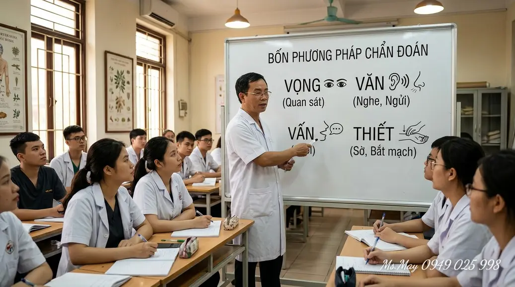 Sinh viên ngành Y học cổ truyền thực hành học bắt mạch và biện chứng luận trị