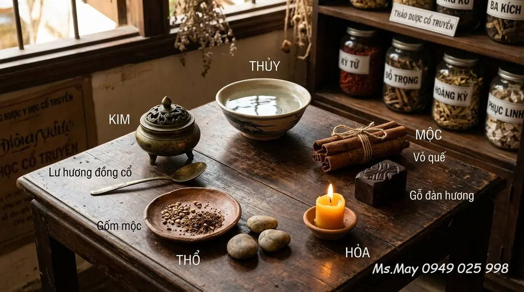 Hình minh họa khái niệm âm dương trong tự nhiên và cơ thể theo Y học cổ truyền
