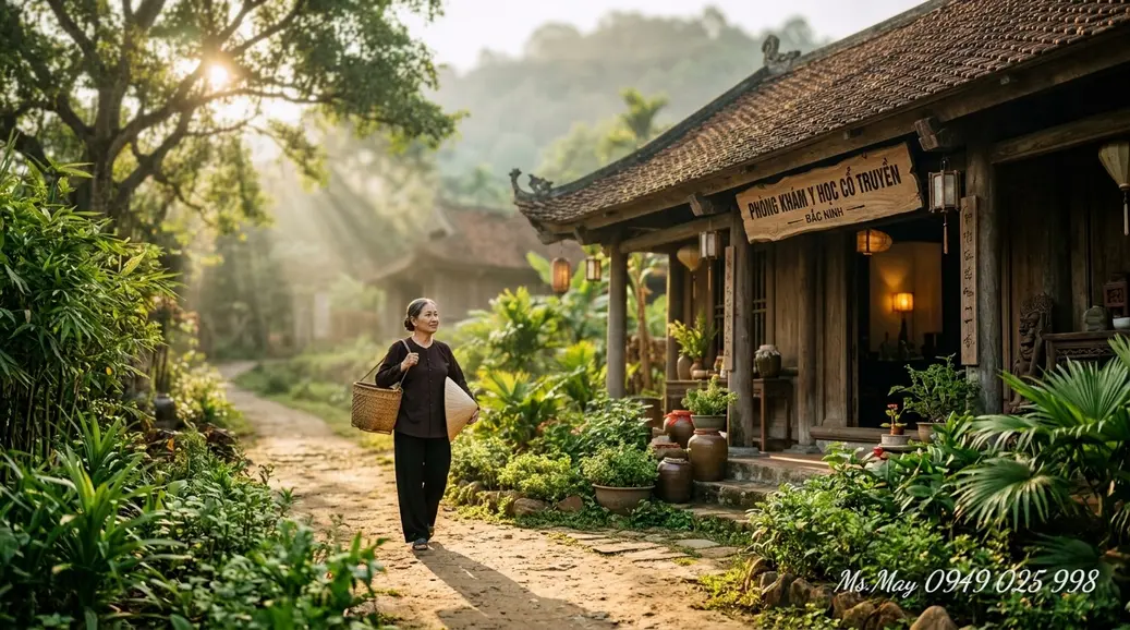 Hình minh họa người trưởng thành học y học cổ truyền với tài liệu và kế hoạch rõ ràng