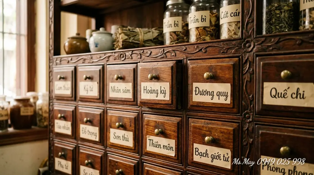 Bột nghệ vàng và thanh quế khô.