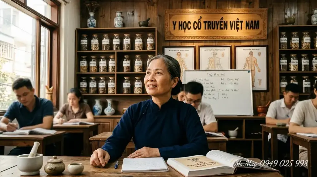 Bác sĩ Y học cổ truyền đang châm cứu cho bệnh nhân tại bệnh viện