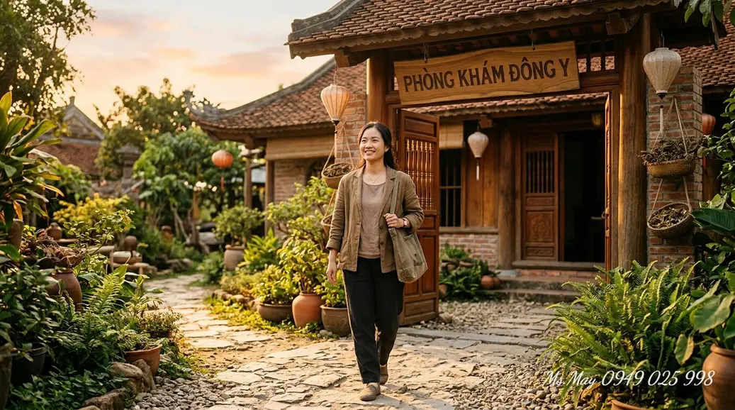 Dược sĩ Y học cổ truyền đang bốc thuốc bắc tại quầy dược liệu