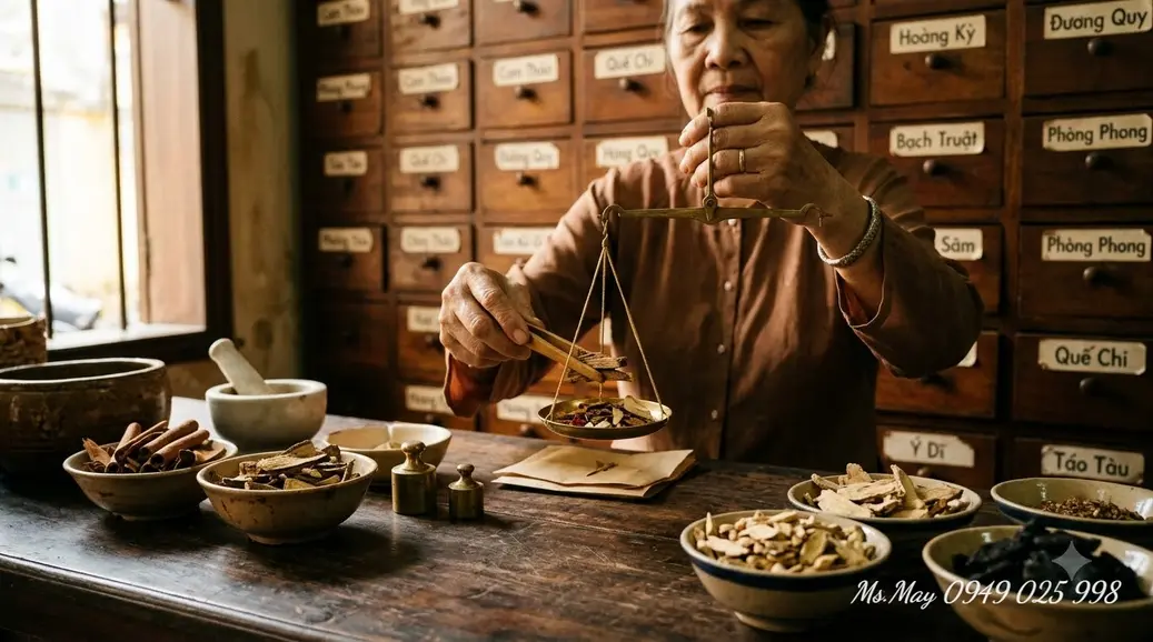 Phơi khô dược liệu dưới ánh nắng mặt trời